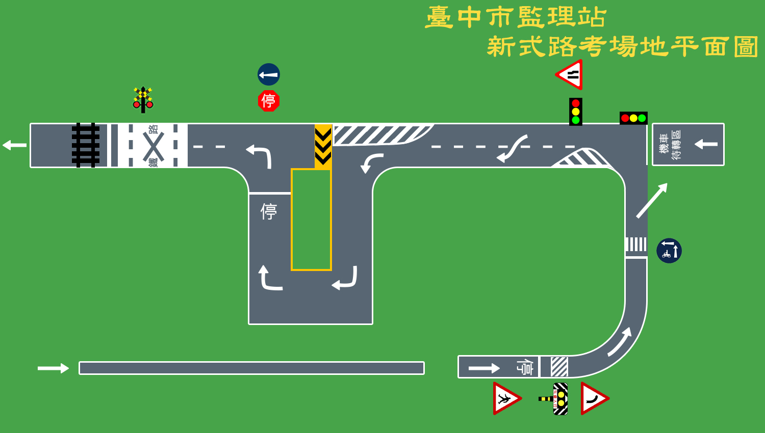 臺中市站機車路考場地平面圖
